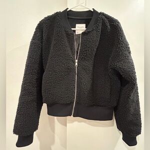 Abercrombie & Fitch Black Sherpa Bomber Jacket